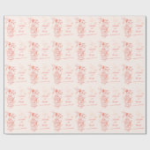 Birds cage coral orange wedding custom wrap ラッピングペーパー (フラット)