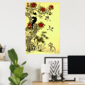 Birds Cat and Dog Jakuchu Early 1900s ポスター (ホームオフィス)