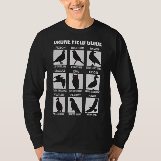 Birds Droneフィールドガイド彼らはConspirac実在を持つ Tシャツ (正面)