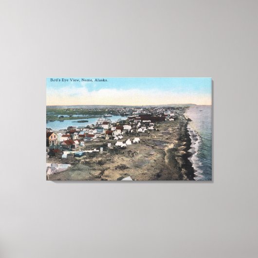 Bird's Eye View of Townノーム， AK キャンバスプリント (正面)