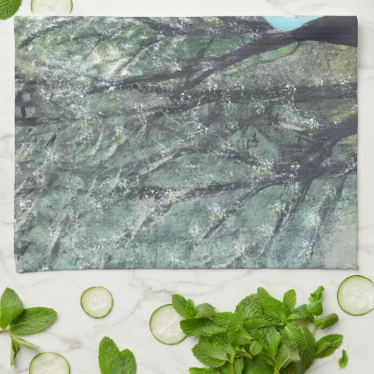 Birds' eye view tea towel キッチンタオル (折り畳み)