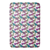 Birds floral seamless pattern Curtain バスマット (正面縦)