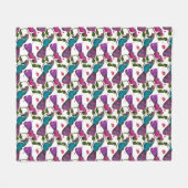 Birds floral seamless pattern Curtain フリースブランケット (正面(横))