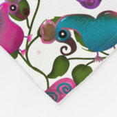 Birds floral seamless pattern Curtain フリースブランケット (角)