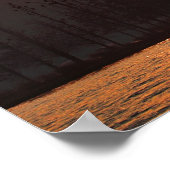 Birds Flying in Sunset Sky Over East Lake ポスター (角)