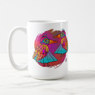 Birds full of color mug コーヒーマグカップ