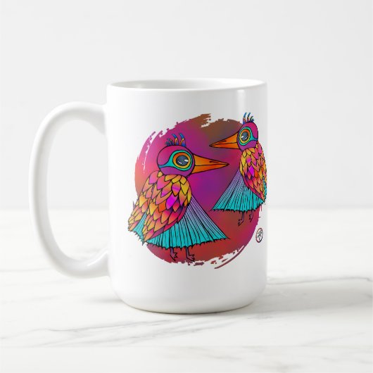 Birds full of color mug コーヒーマグカップ (左)