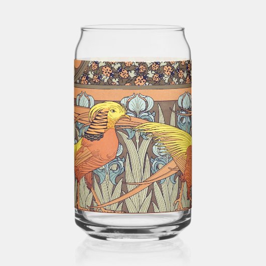  Birds,Golden Pheasants & Irise Art Nouveau ガラス缶 (裏面)