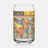  Birds,Golden Pheasants & Irise Art Nouveau ガラス缶 (右)