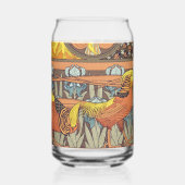  Birds,Golden Pheasants & Irise Art Nouveau ガラス缶 (左)