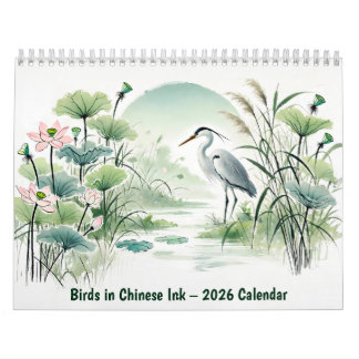 Birds in Chinese Ink – 2026 Calendar カレンダー