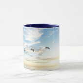 Birds in flight over the ocean マグカップ (中央)