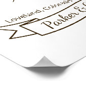 Birds in Oak Treeハート指紋ゲストブック ポスター (角)