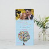 Birds in Tree Blue Thank You's Photo 結婚 Card サンキューカード (スタンド正面)
