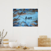 Birds In Tree In Sky Mother's Day抽象芸術アート ポスター (キッチン)