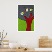 Birds in Tree - Matchbox Print - Aesthetic Wall ポスター (キッチン)