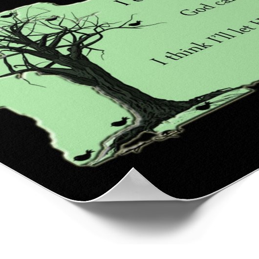 Birds in Tree - Mint Green - Canvas Print ポスター (角)