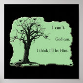 Birds in Tree - Mint Green - Canvas Print ポスター (正面)