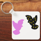 Birds Keychain – Paired Sky Creatures Silhouette キーホルダー (正面)