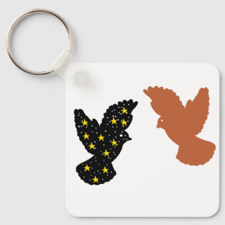 Birds Keychain – Twin Soar Minimal Silhouette キーホルダー