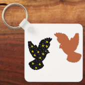 Birds Keychain – Twin Soar Minimal Silhouette キーホルダー (正面)