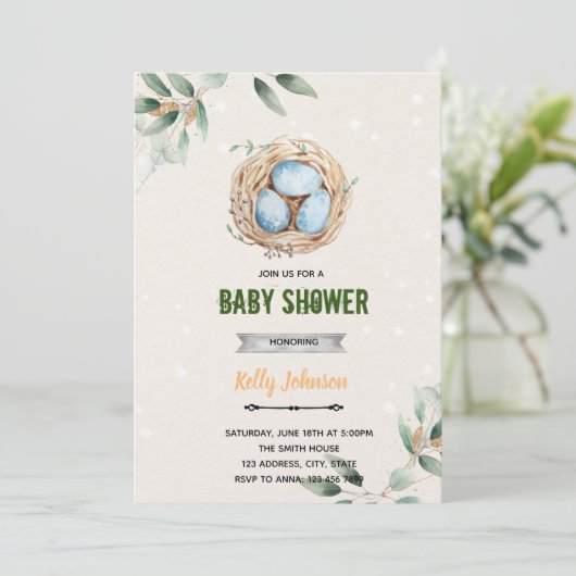 Bird's Nest Shower Einladung 招待状 (スタンド正面)