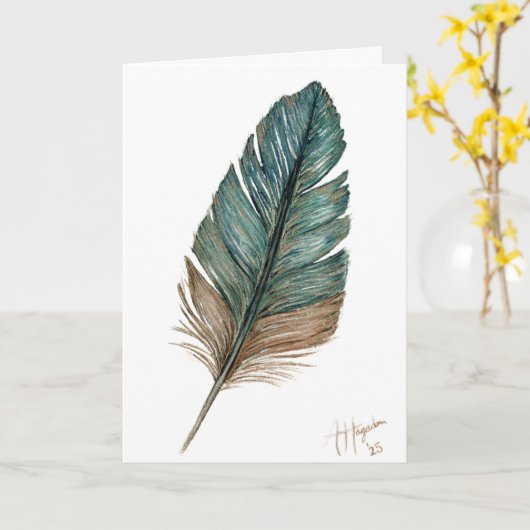 Birds of a Feather Folded Greeting Card カード (黄色い花)