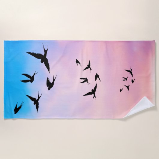 Birds of Heaven ビーチタオル (正面)