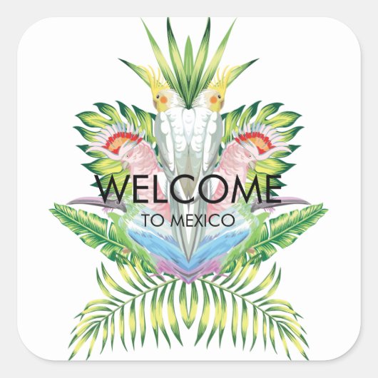 Birds of Paradise結婚's Welcome Sticker スクエアシール (正面)