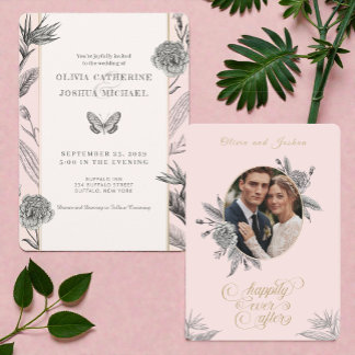 Birds of Paradise Custom Photo Wedding Invitation  招待状