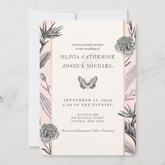 Birds of Paradise Custom Photo Wedding Invitation  招待状 (正面)