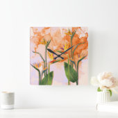 Birds of Paradise in Bloom スクエア壁時計 (ホーム)