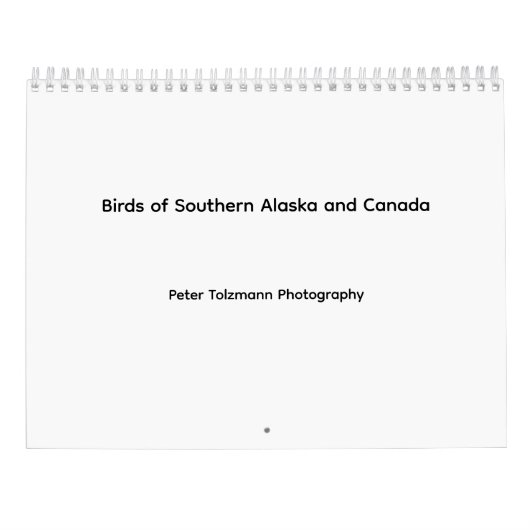 Birds of Southern Alaska and Canada calendar カレンダー (裏面)