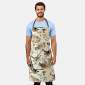 Birds on a branch（ブランチ上の鳥） エプロン (着用した状態)
