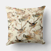 Birds on a branch（ブランチ上の鳥） クッション (裏面)