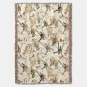 Birds on a branch（ブランチ上の鳥） スローブランケット (正面縦)