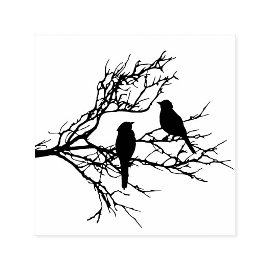 Birds on a branch（ブランチ上の鳥） セルフインキングスタンプ (デザイン)