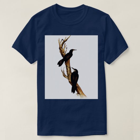 Birds on a branch(ブランチ上の鳥) tシャツ (デザイン正面)