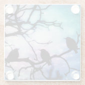 Birds on a branch - Starlight ガラスコースター (裏面)