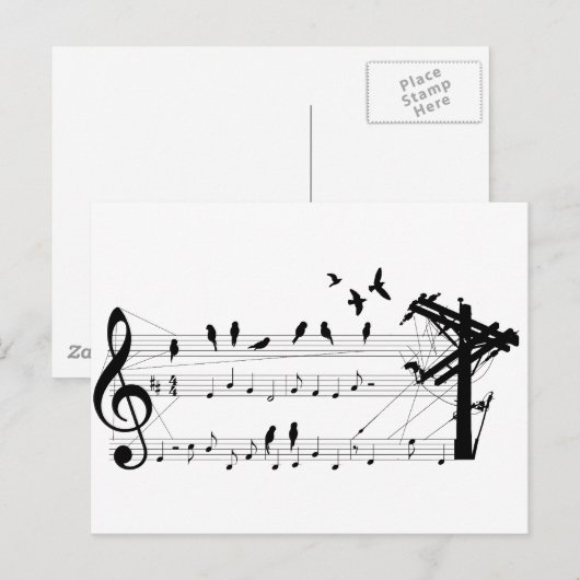 Birds on a Scoreはがき ポストカード (正面/裏面)