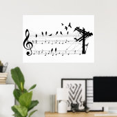 Birds on a Score poster ポスター (ホームオフィス)