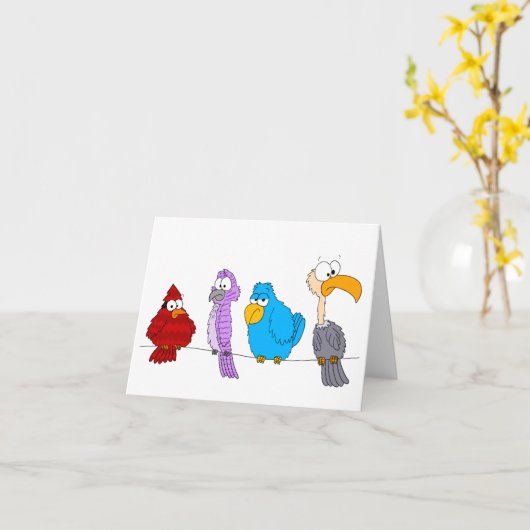 Birds on a wire カード (黄色い花)