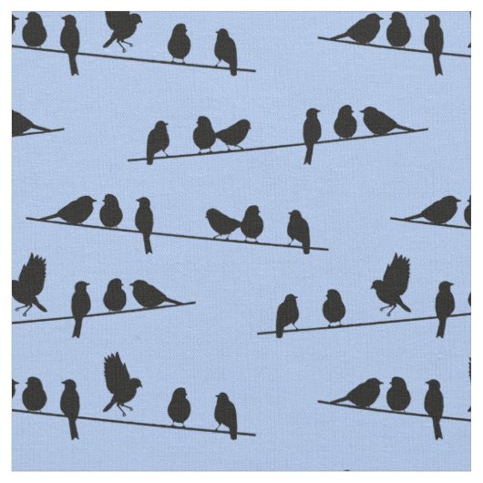 Birds on a wire ファブリック (クローズアップ)