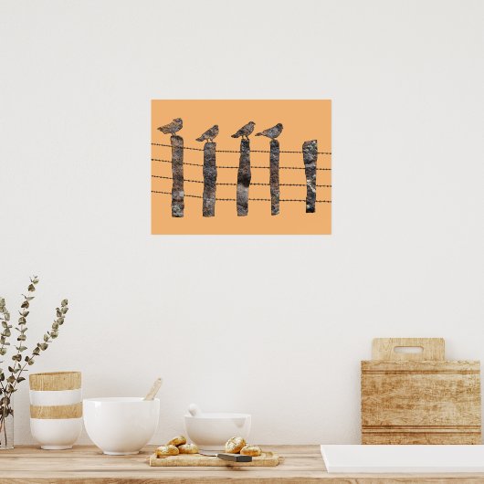 Birds on a wire ポスター (キッチン)