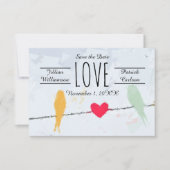 Birds on a Wire - 3x5日付カードを保存 セーブザデート (正面)