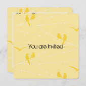 Birds on a wire Baby Shower 招待状 (正面/裏面)