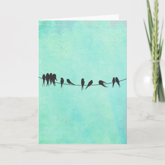 Birds On a Wire Greeting Card カード (正面)