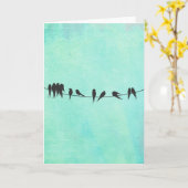 Birds On a Wire Greeting Card カード (黄色い花)