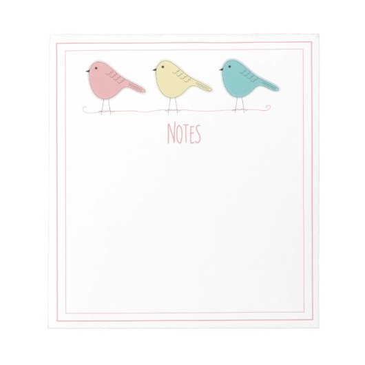 Birds on a Wire Notepad ノートパッド (正面)