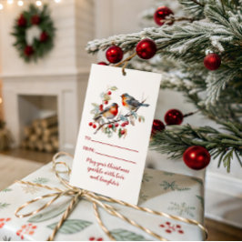 Birds on Berry Branch Christmas |  ギフトタグ